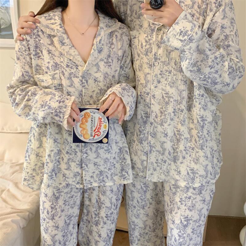 Couple Matching Floral Pajama Set Product Image