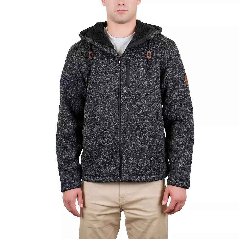 Men's Mountain and Isles Full Zip Hooded Melange Sweater Fleece Jacket, Size: XXL, Black Melange Product Image