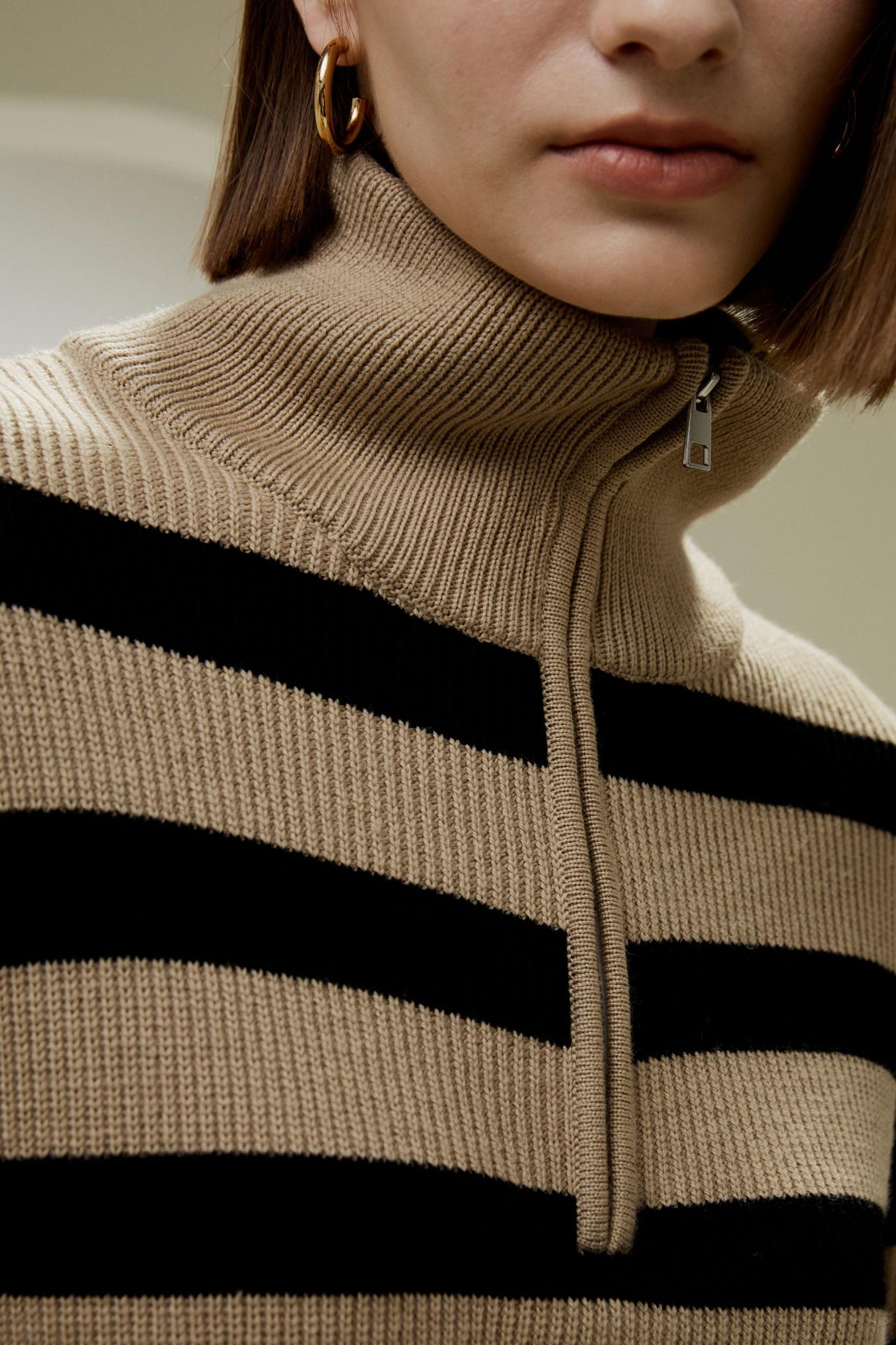 Collared Quarter-Zip Wool Sweater Product Image