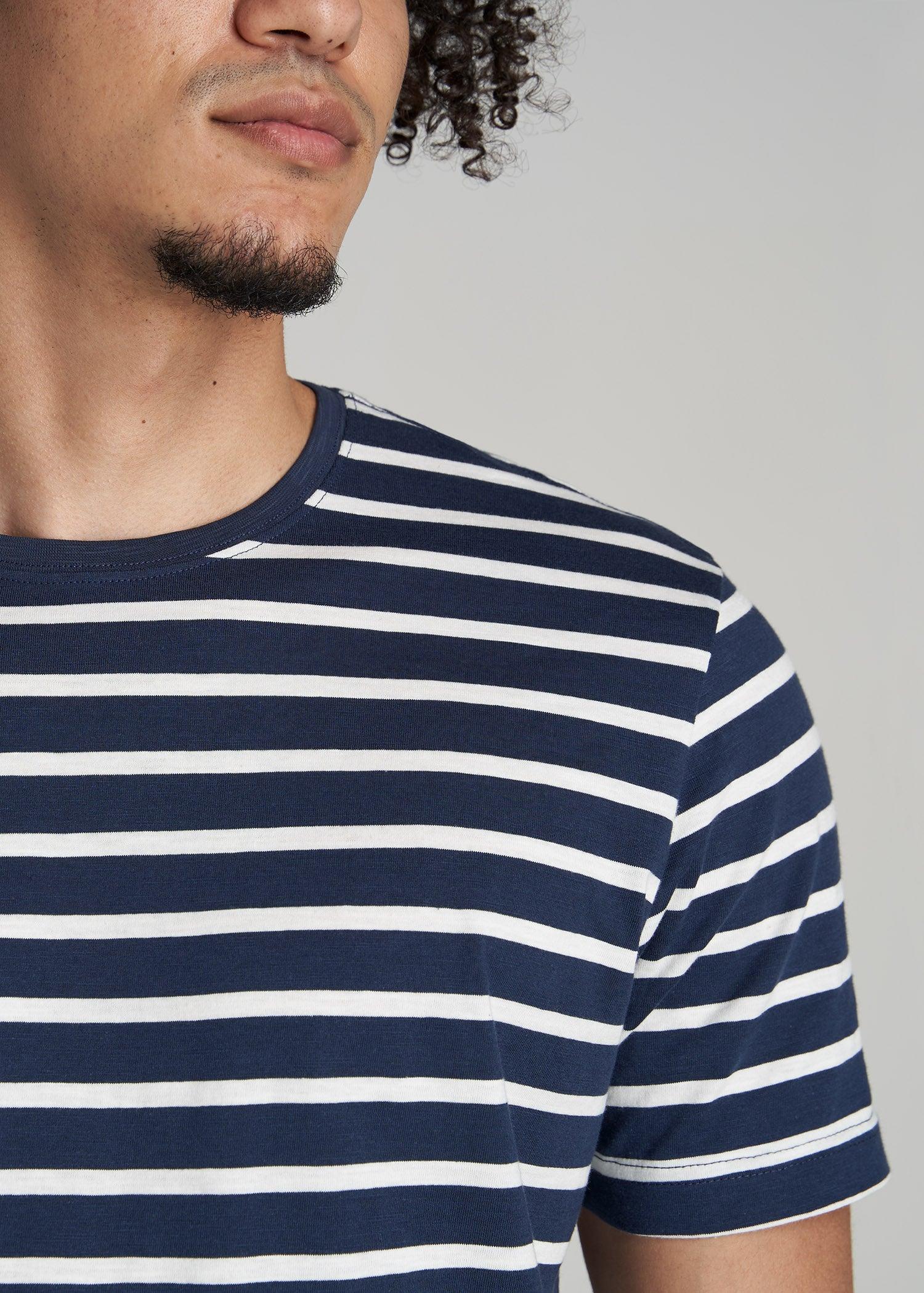 REGULAR-FIT Striped Tee for Tall Men in Navy And White Male Product Image