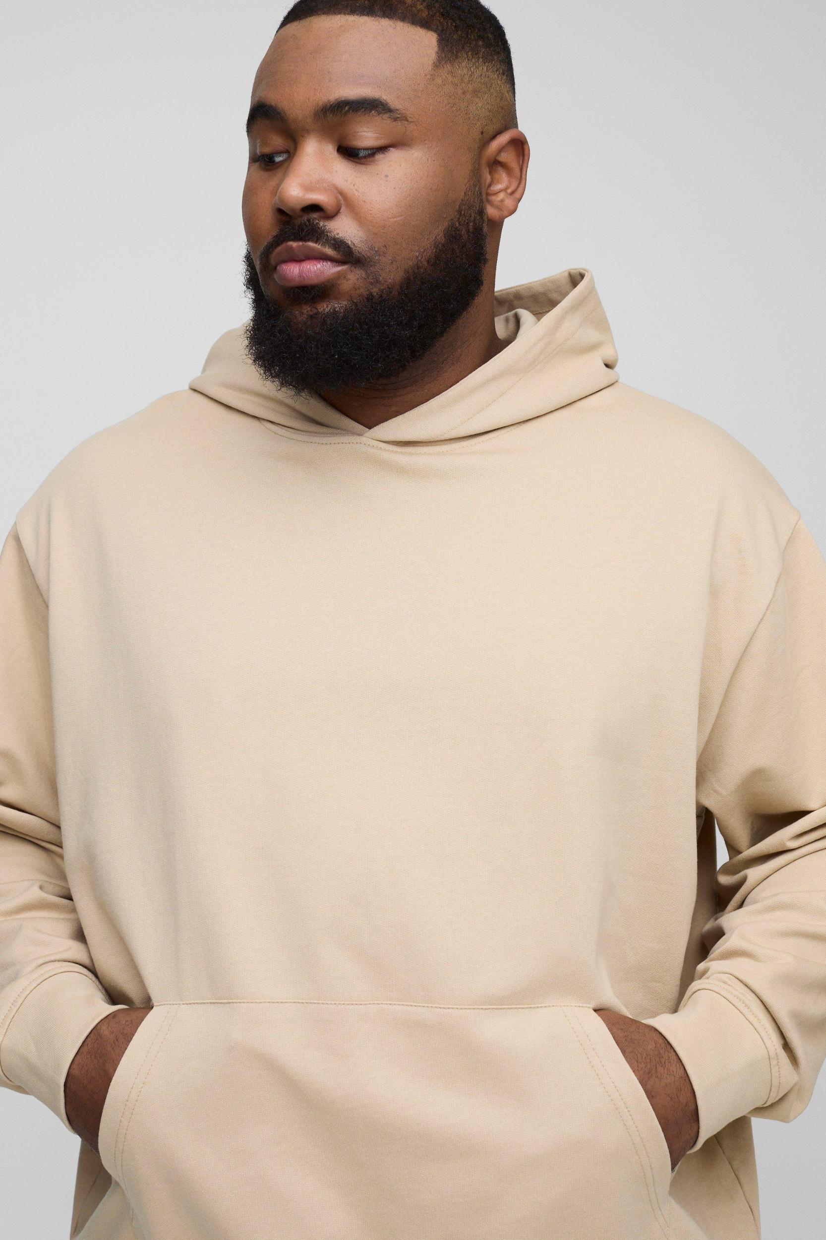 Plus 260GSM Loopback Regular Fit Basic Hoodie | boohooMAN USA Product Image