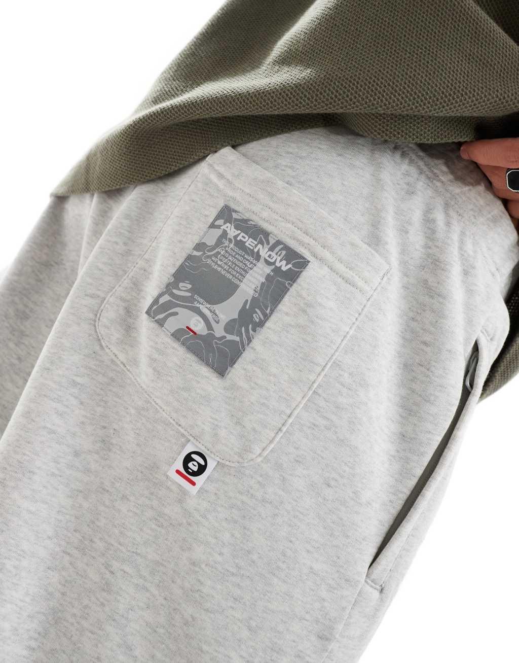 Aape By A Bathing Ape logo tapered sweatpants in heather gray Product Image