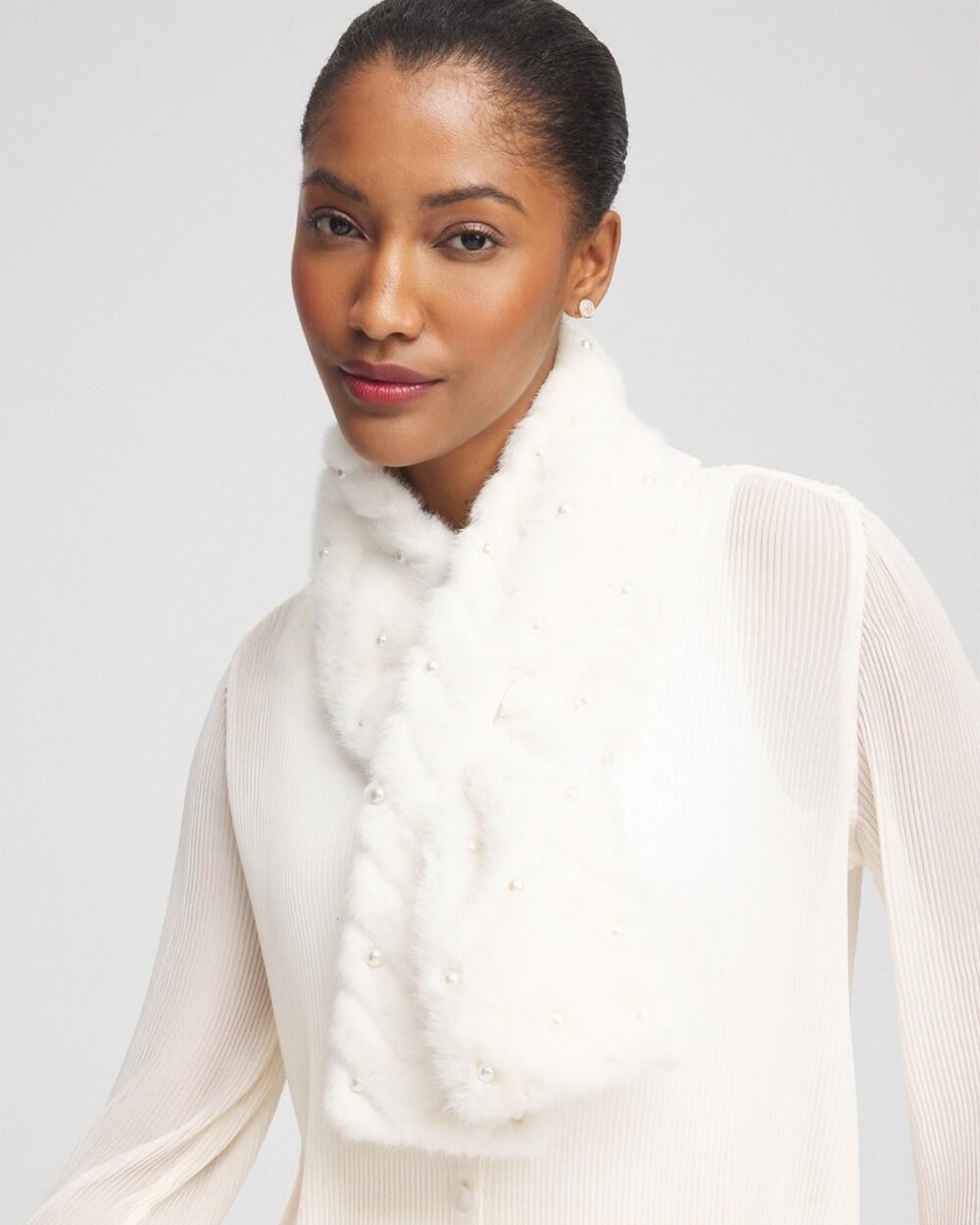 Embellished Faux Fur Scarf Product Image