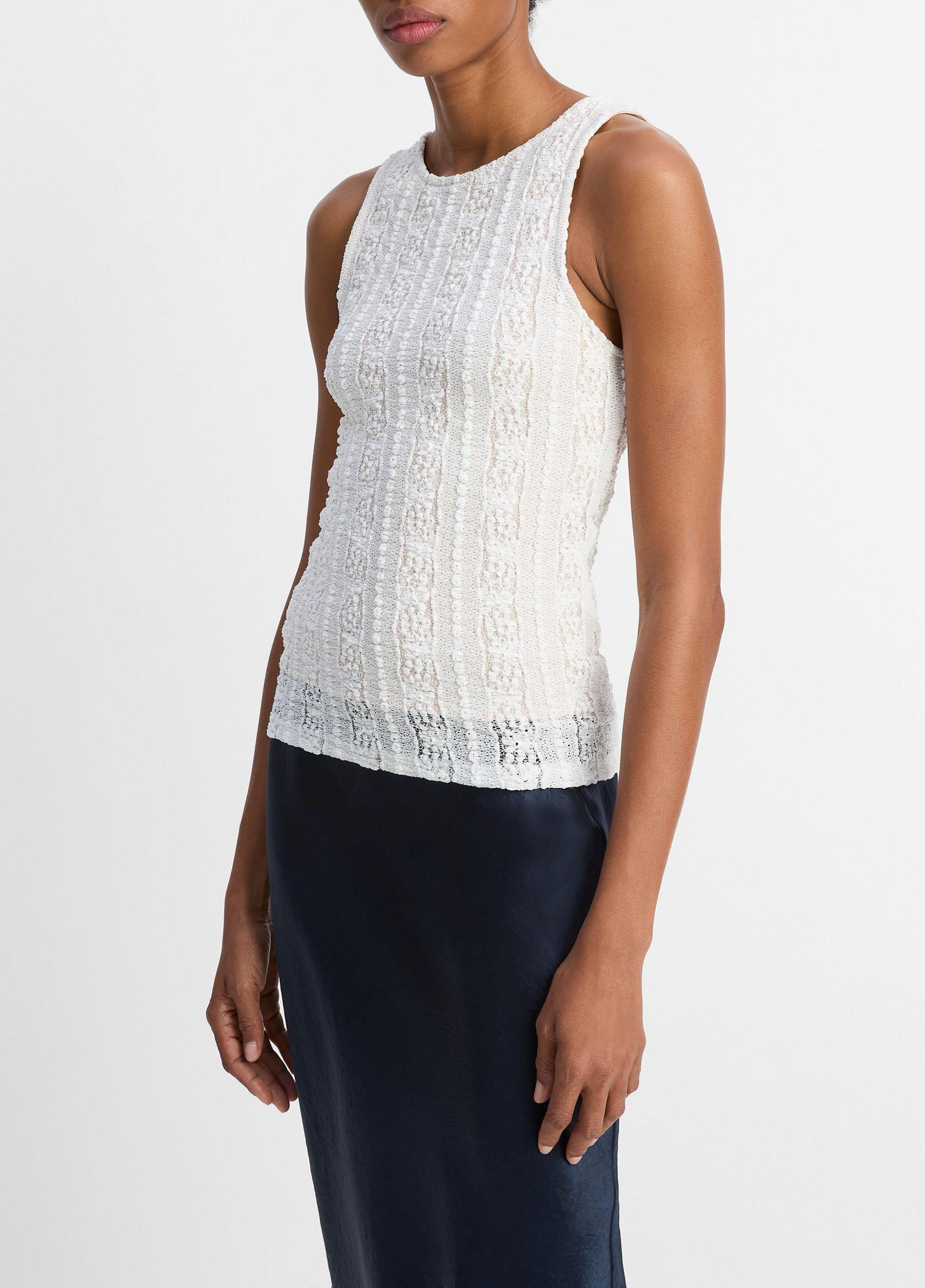 Smocked Lace Shell Product Image