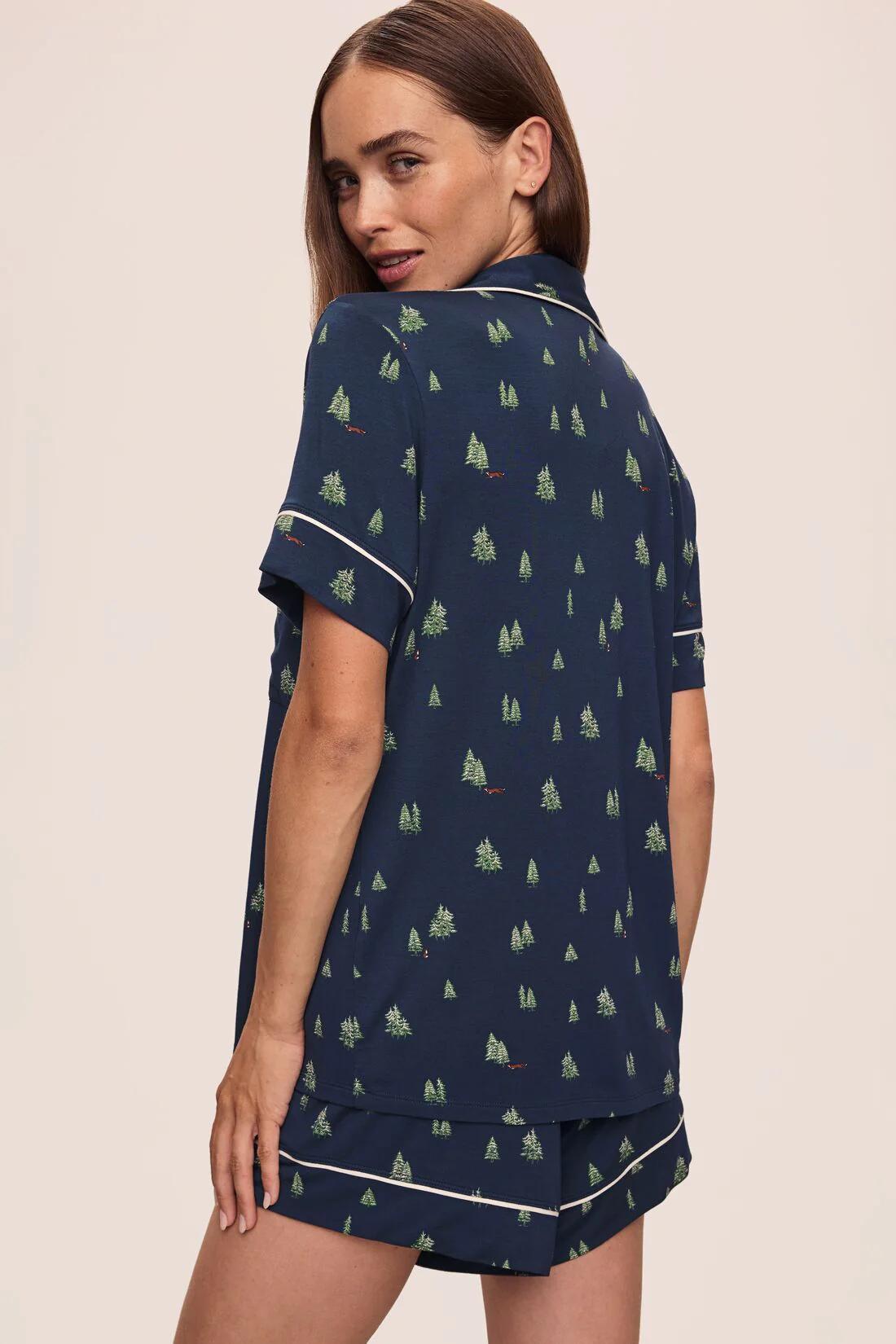Gisele Printed TENCEL™ Modal Relaxed Short PJ Set Woodland Pine Relaxed Fit Product Image