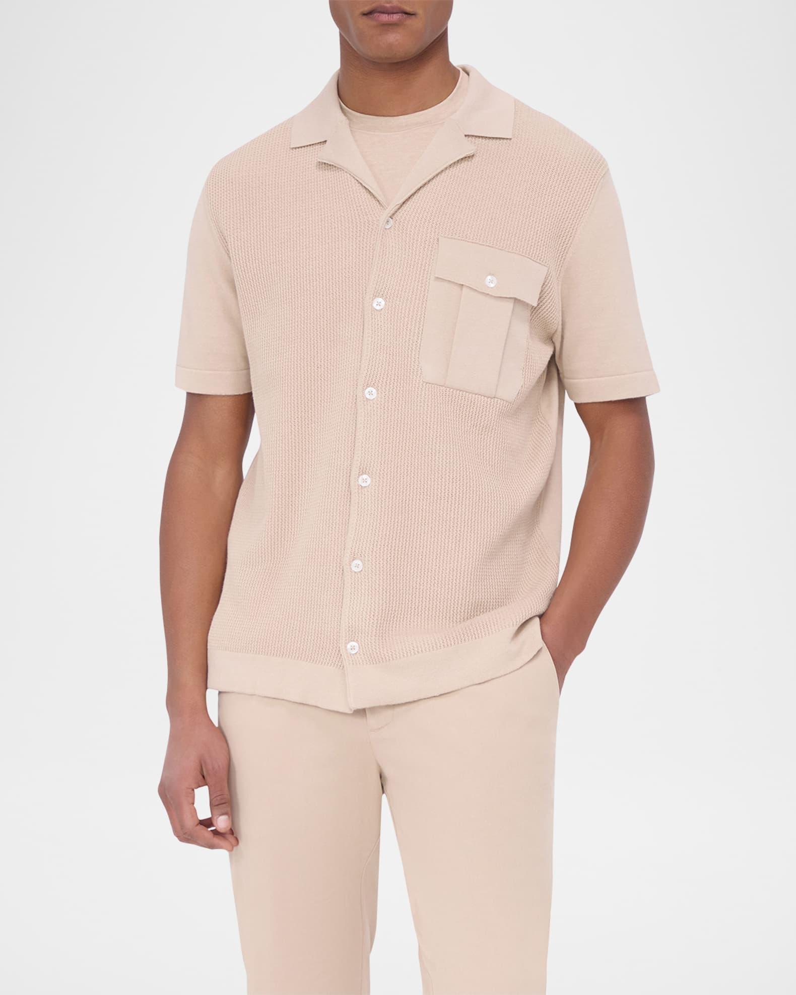 Men's Camp-Collar Short-Sleeve Sweater Product Image