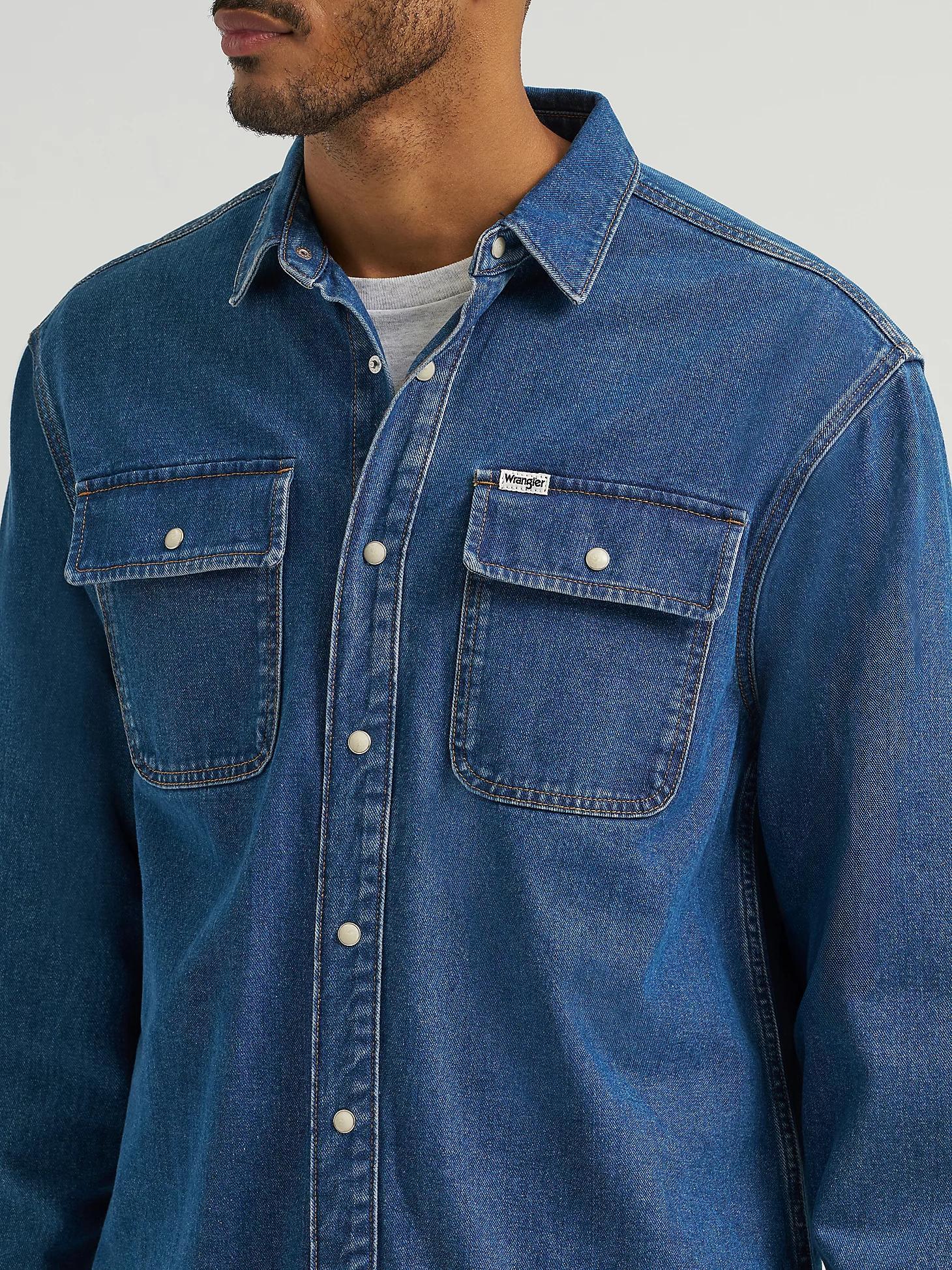 Men's Oversized Denim Shirt in Retro Blue Product Image
