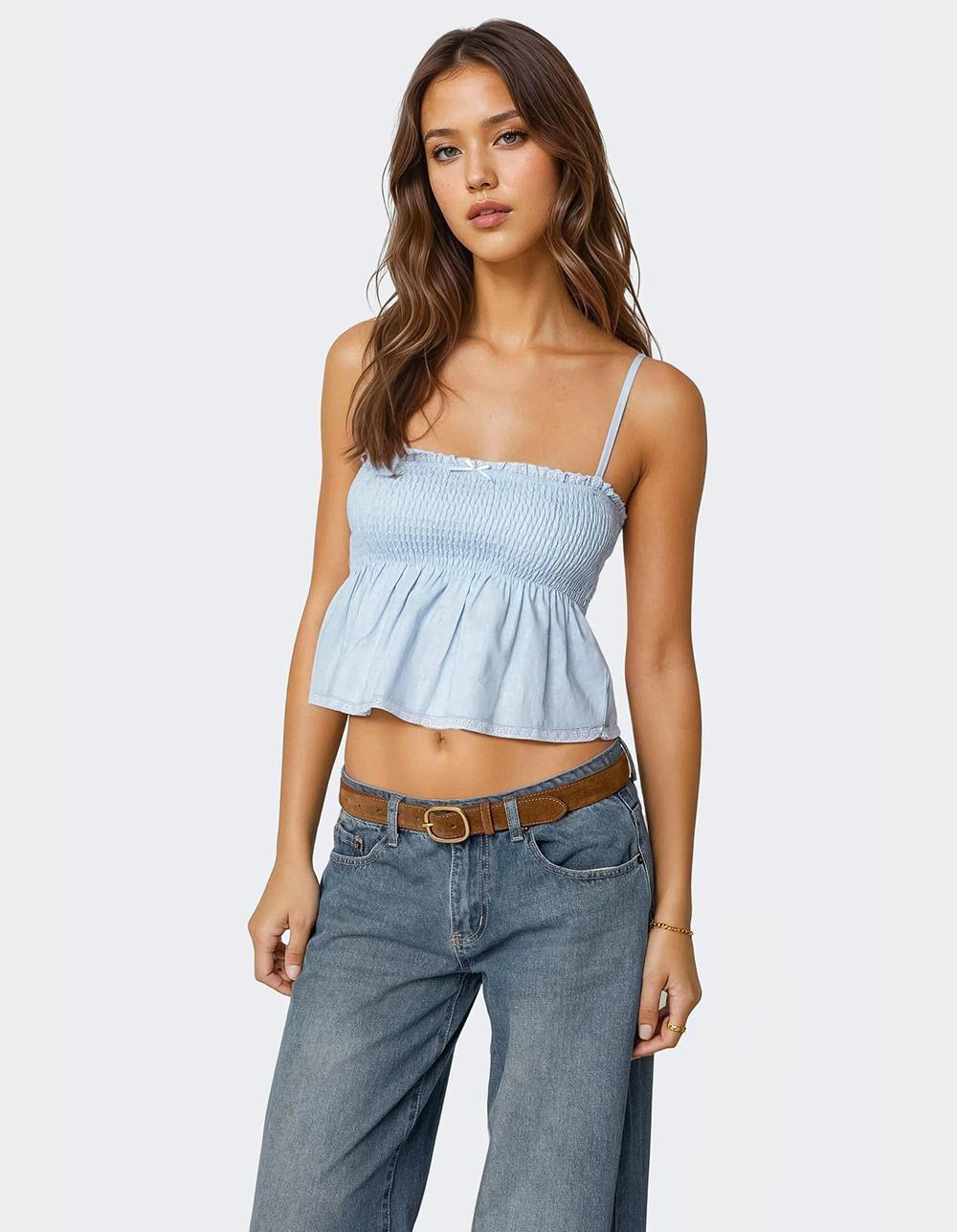 EDIKTED Millie Scrunch Tank Top Product Image