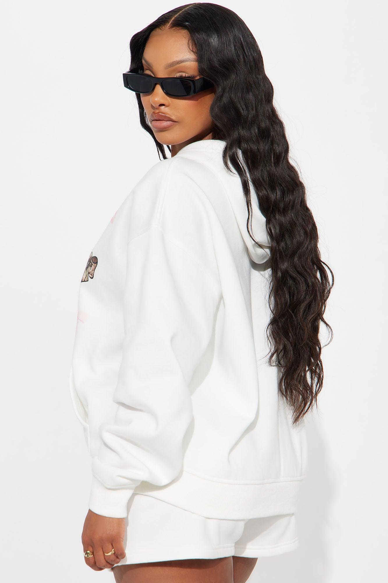 Nothin Like Me Bow Hoodie - Ivory Product Image