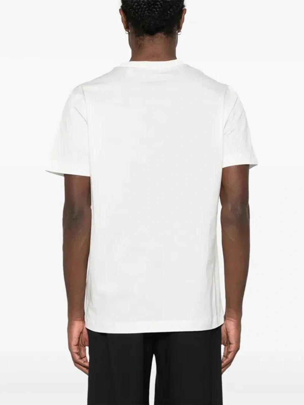 White Embroidered T-Shirt Product Image
