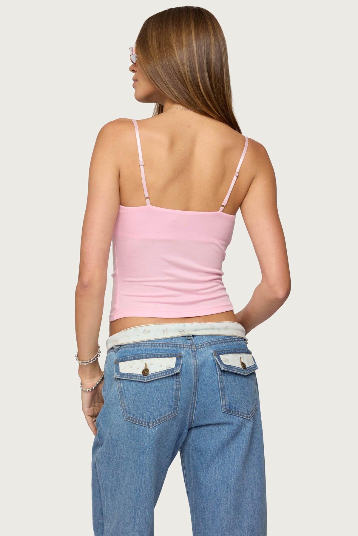 Layered Bra Cowl Neck Top Product Image