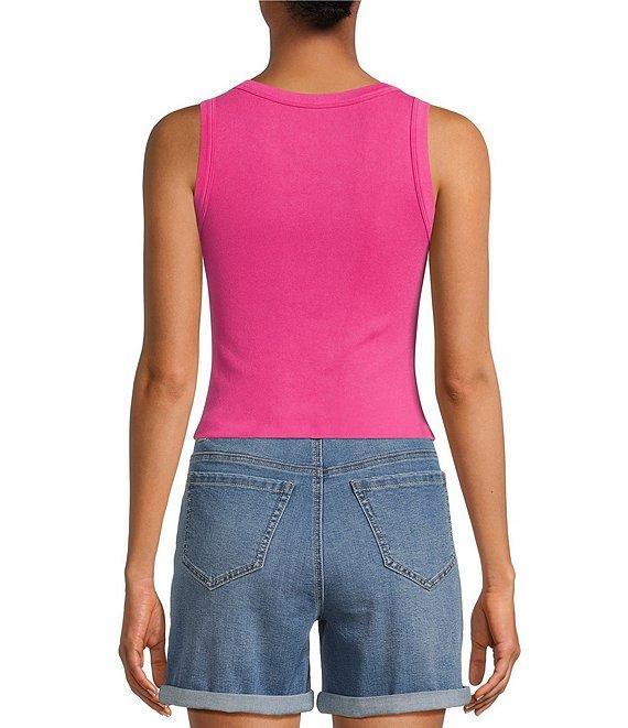 Gibson & Latimer Ribbed Knit Scoop Neck Sleeveless Tank Top Product Image