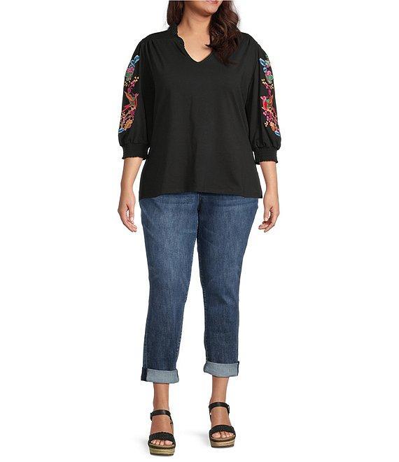 KUT from the Kloth Plus Size Catherine Mid-Rise Boyfriend Roll-Up Cuff Jeans Product Image