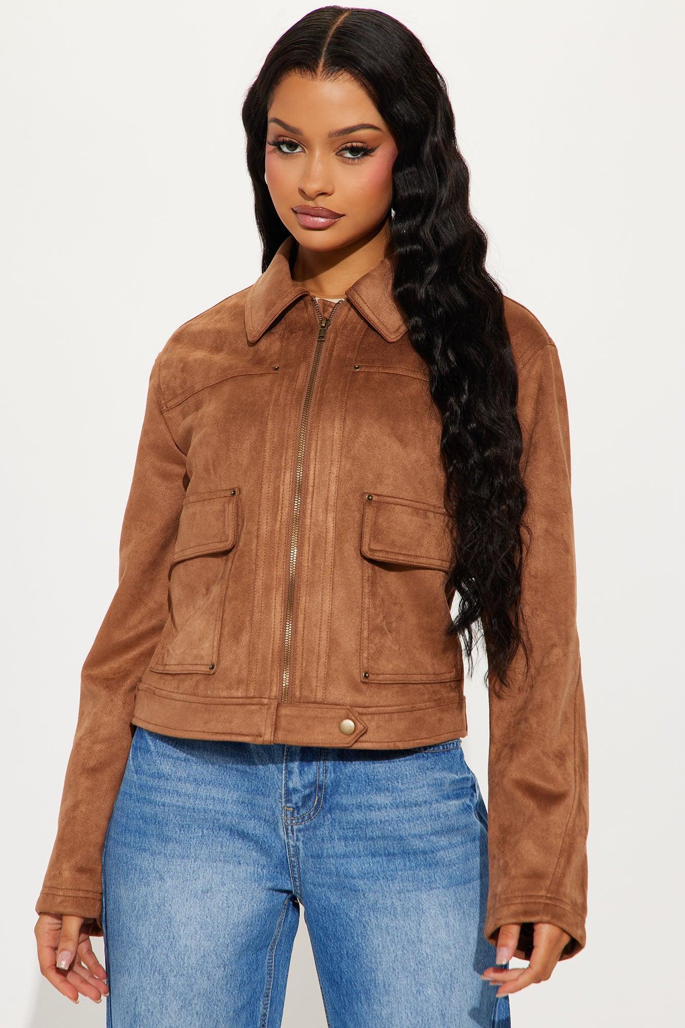 Ryder Faux Suede Jacket - Camel Product Image