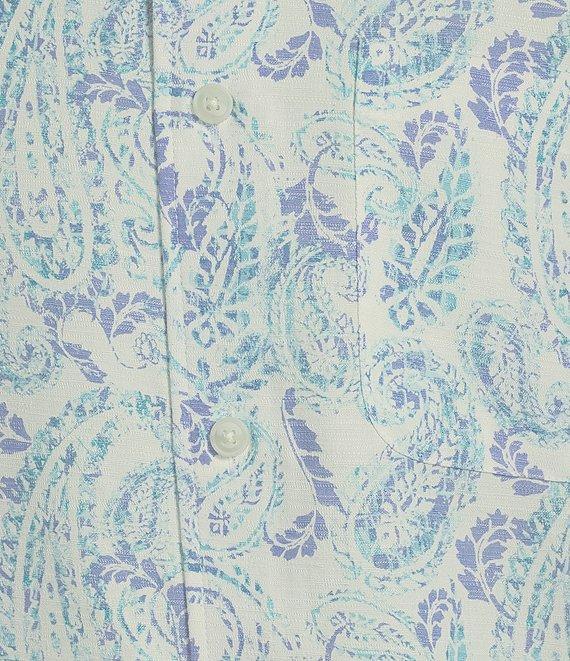 Roundtree & Yorke Big & Tall Short Sleeve Paisley Print Hangout Sport Shirt Product Image