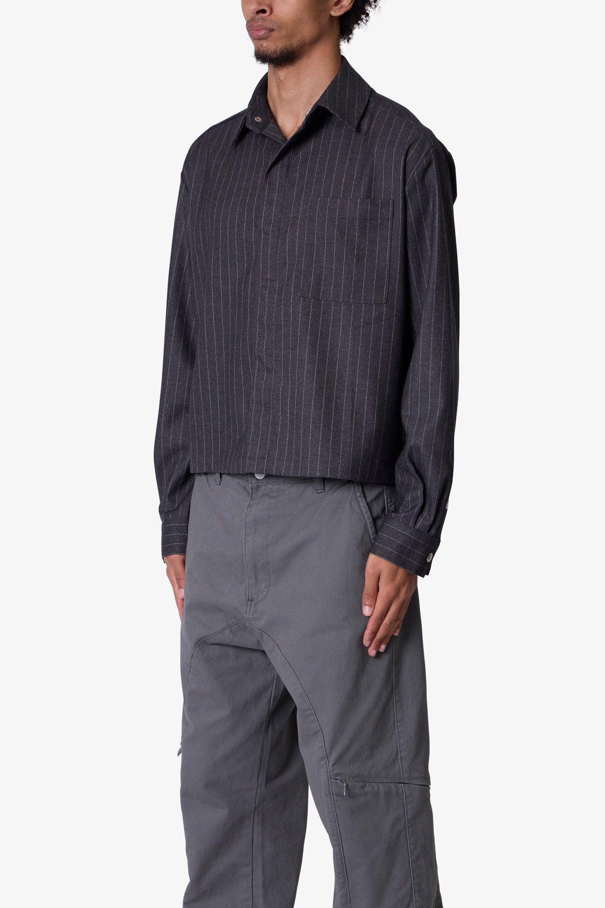 Suited Cropped L/S Shirt - Black Product Image