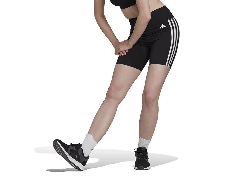 Womens adidas Training Essentials 3-Stripes High-Waisted Bike Shorts Product Image