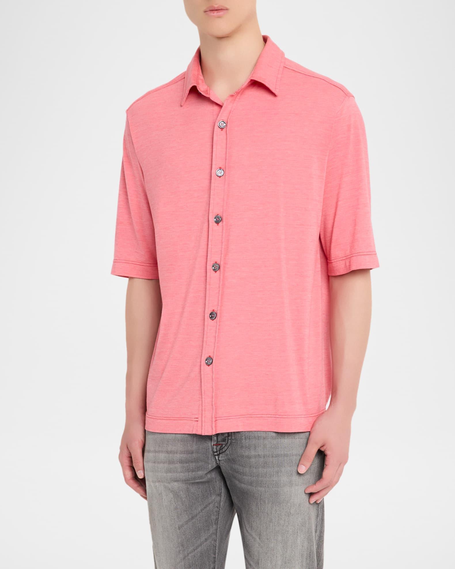 Men's Silk and Cotton Button-Front Overshirt Product Image