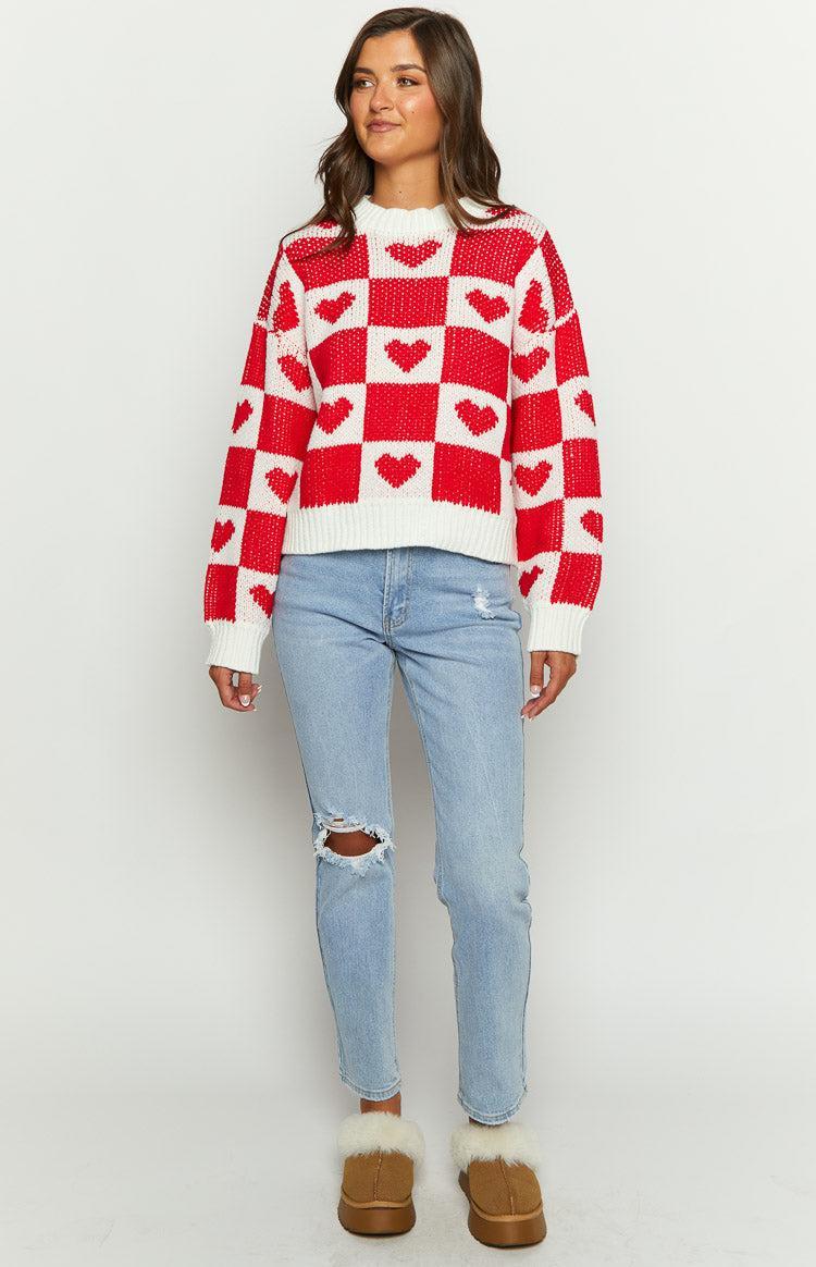 Red Heart Patchwork Jumper Product Image