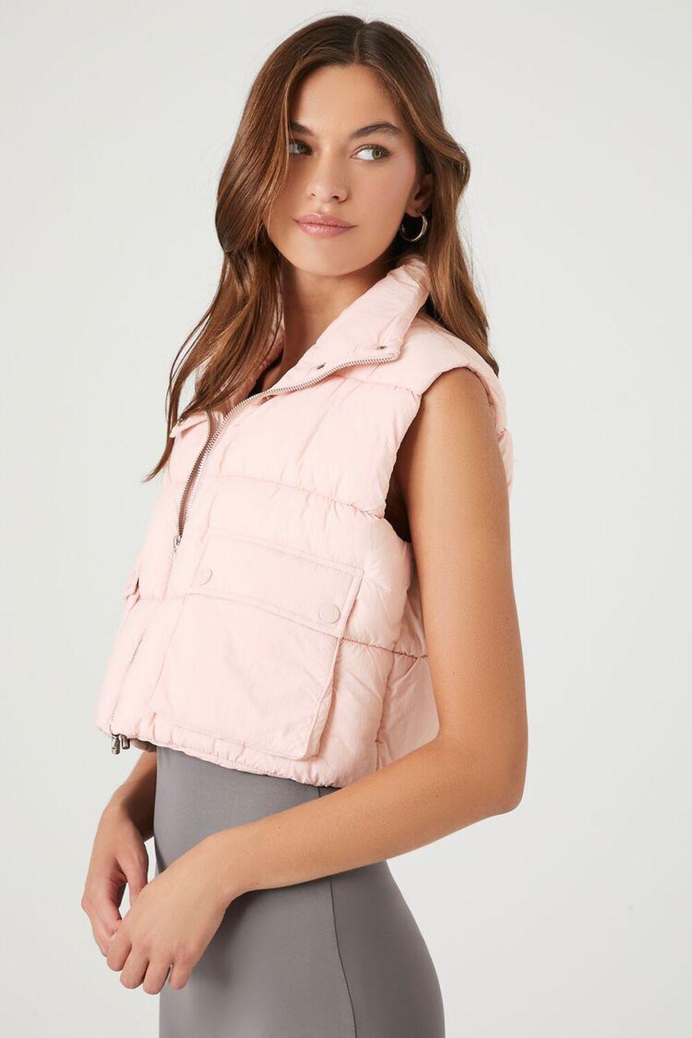 Cropped Zip-Up Puffer Vest | Forever 21 Product Image