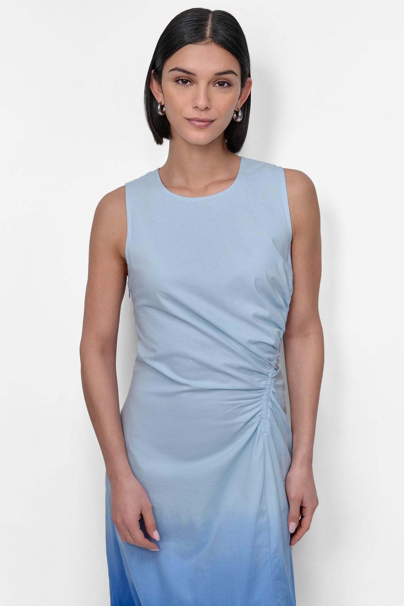 SLEEVELESS PRINTED DIP DYE SIDE RUCHE Product Image