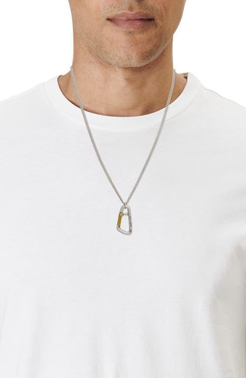 ALLSAINTS Two-tone Carabiner Pendant Necklace In Warm Brass/warm Silver Product Image