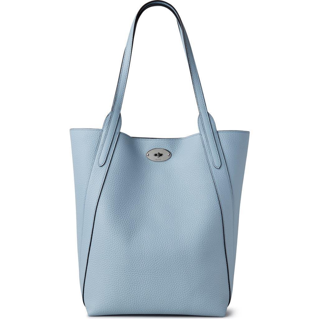 MULBERRY North South Bayswater Leather Tote Bag In Light Blue Product Image