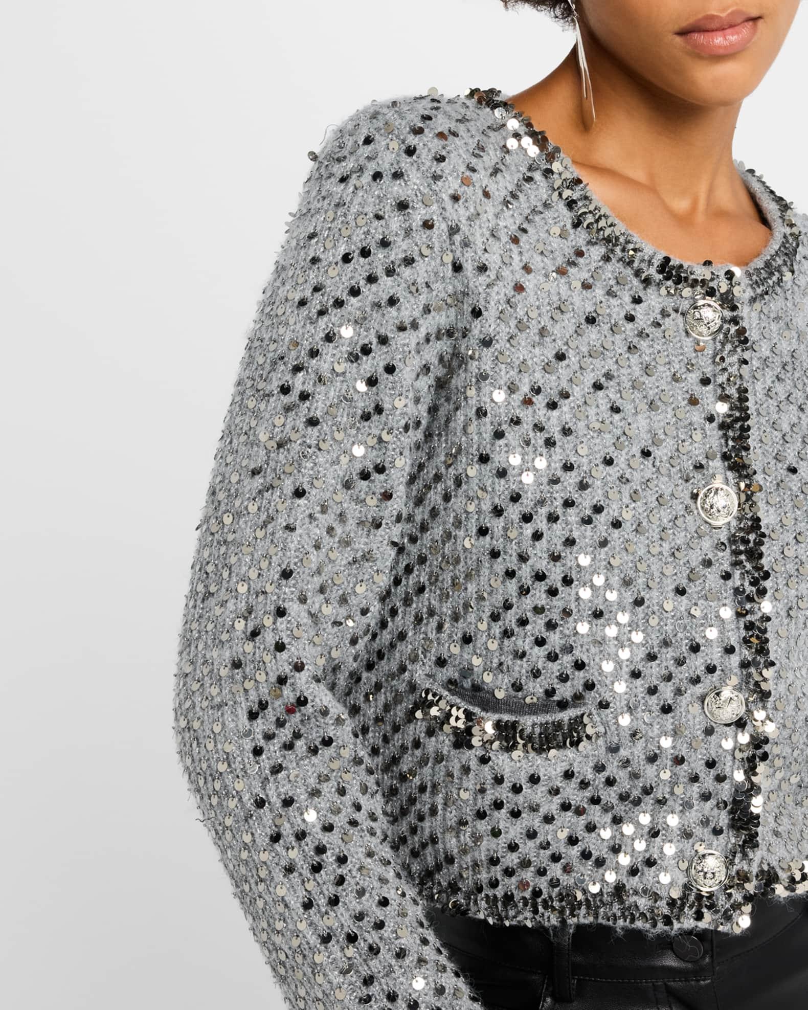 Benoit Cropped Sequin Knit Jacket Product Image