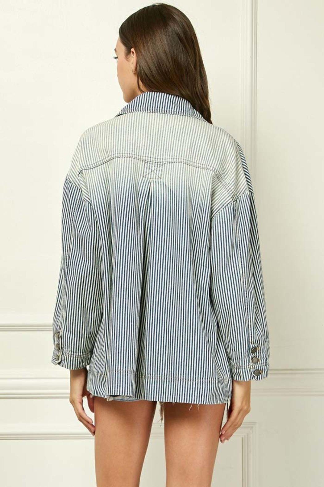 Striped Blazer Utility Jacket Product Image