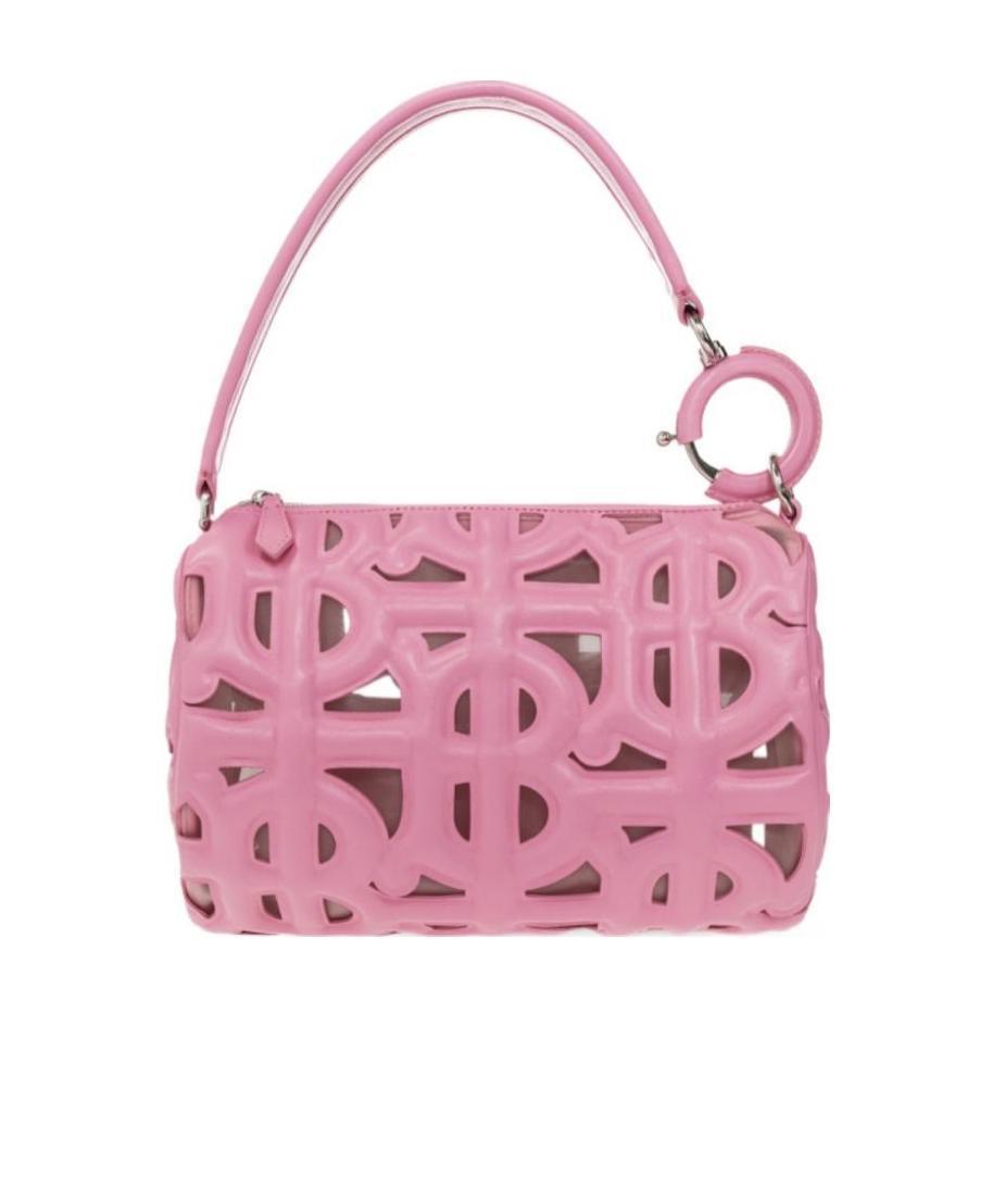 BURBERRY Mini Quilted Monogram Freya Top Handle Bag In Pink Product Image