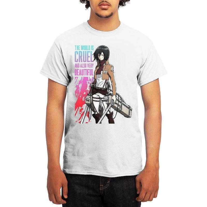 Men's Attack on Titan Cruel Beautiful World Tee, Size: XXL, White Product Image