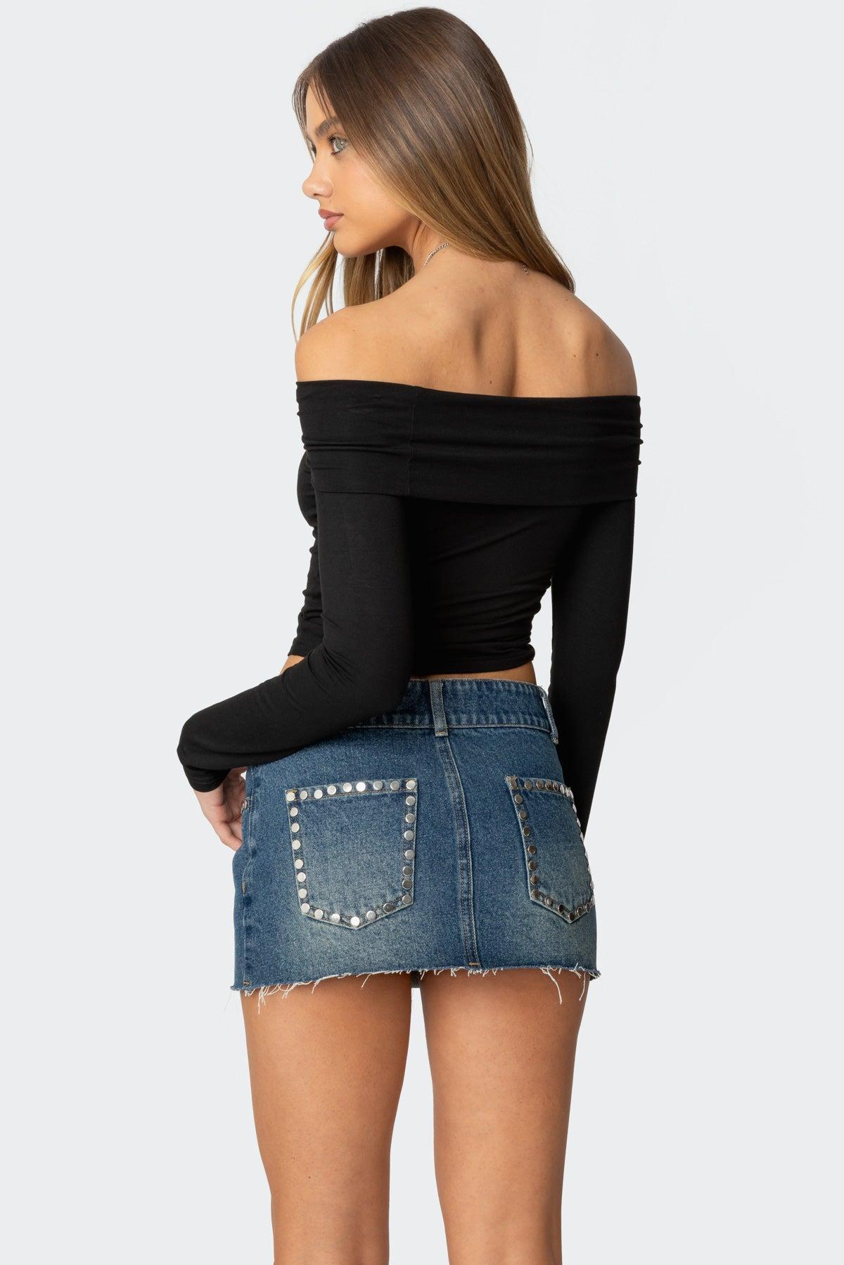 Lace Up Fold Over Top Product Image