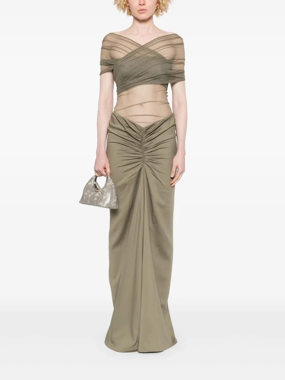 crossed tulle maxi dress Product Image