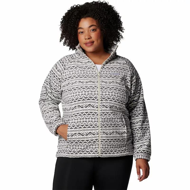 Columbia Womens Benton Springs Printed Full Zip Fleece Jacket - Plus Size- Product Image