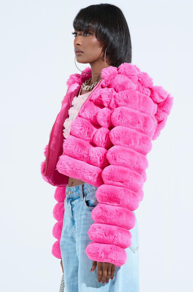 POPCORN FAUX FUR IN PINK Product Image