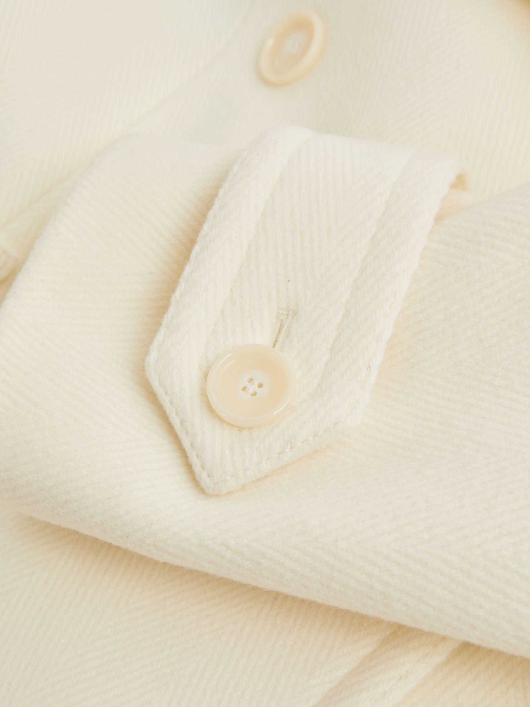 Atelier Oversized Wool Double Breasted Long Coat in Cream Product Image