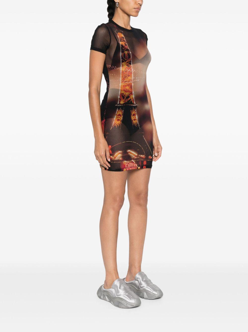 Pigalle-print mesh mini dress Product Image