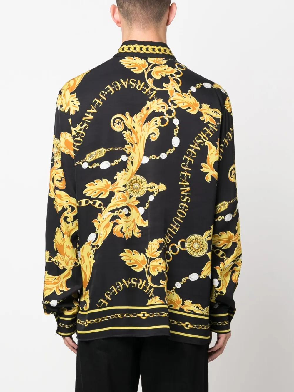 baroque-pattern long-sleeve shirt Product Image