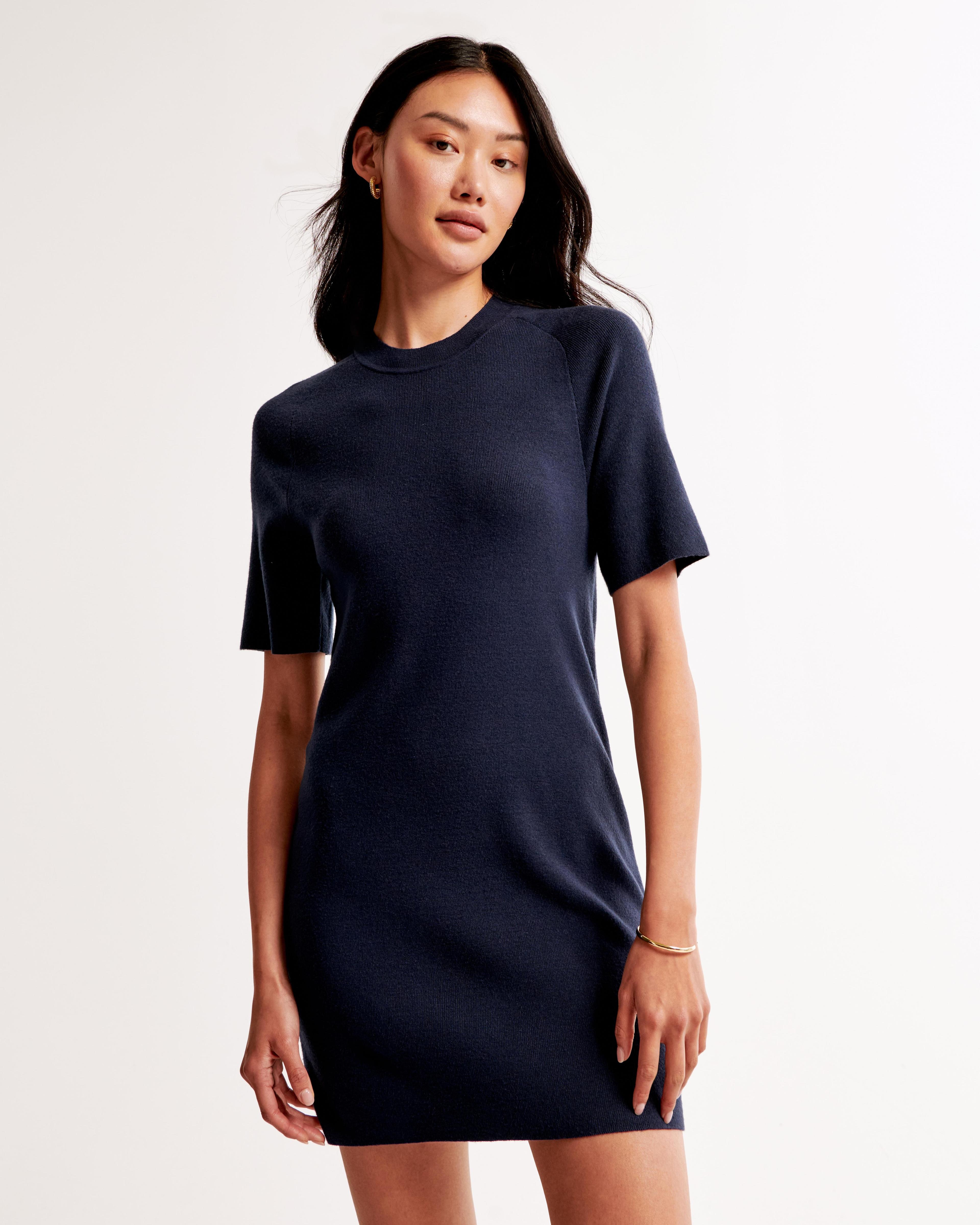 Short-Sleeve Mini Sweater Dress Product Image