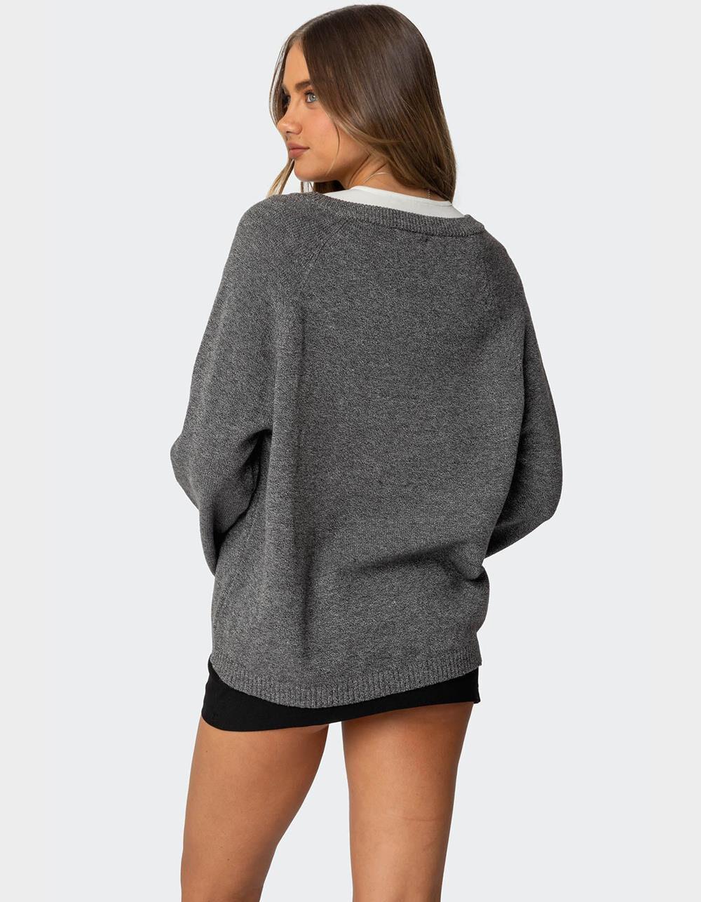 EDIKTED Martha Oversized V-Neck Sweater Product Image