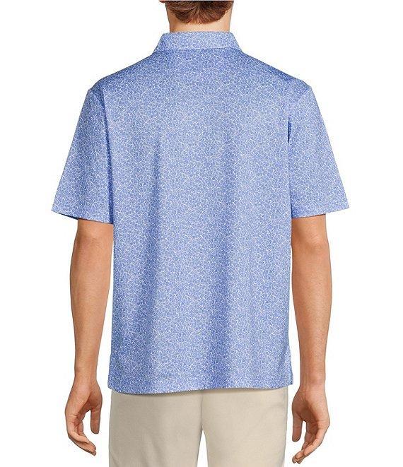Roundtree & Yorke Performance Short Sleeve Outline Floral Print Polo Shirt Product Image