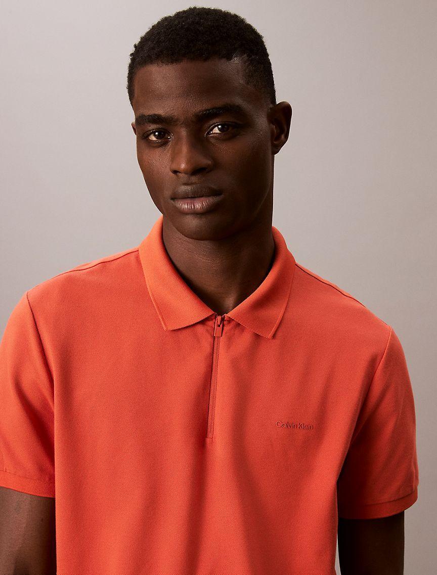 Tech Pique Zip Polo Shirt Product Image