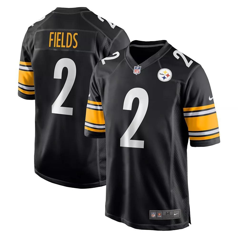 Men's Nike Justin Fields Black Pittsburgh Steelers Game Player Jersey, Size: Large Product Image