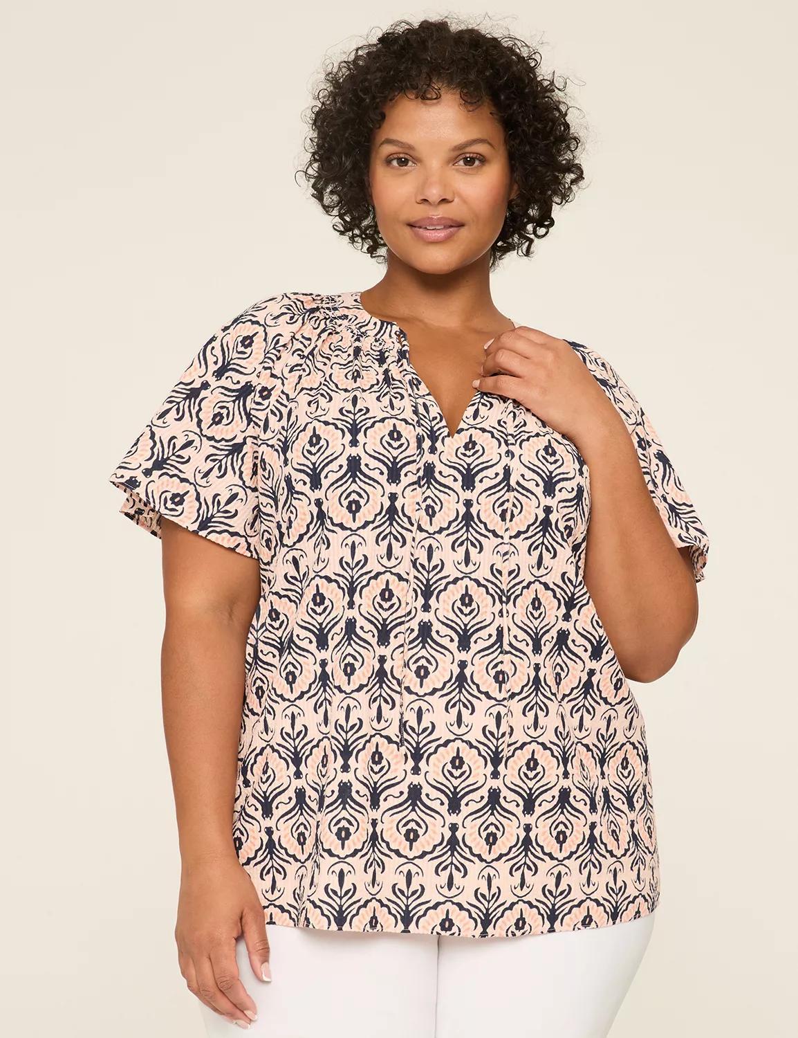 Swing Flutter-Sleeve Popover Blouse Product Image