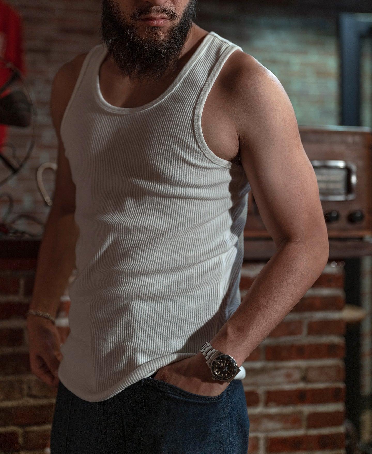 10.5 oz Cotton Tank Top - White Product Image