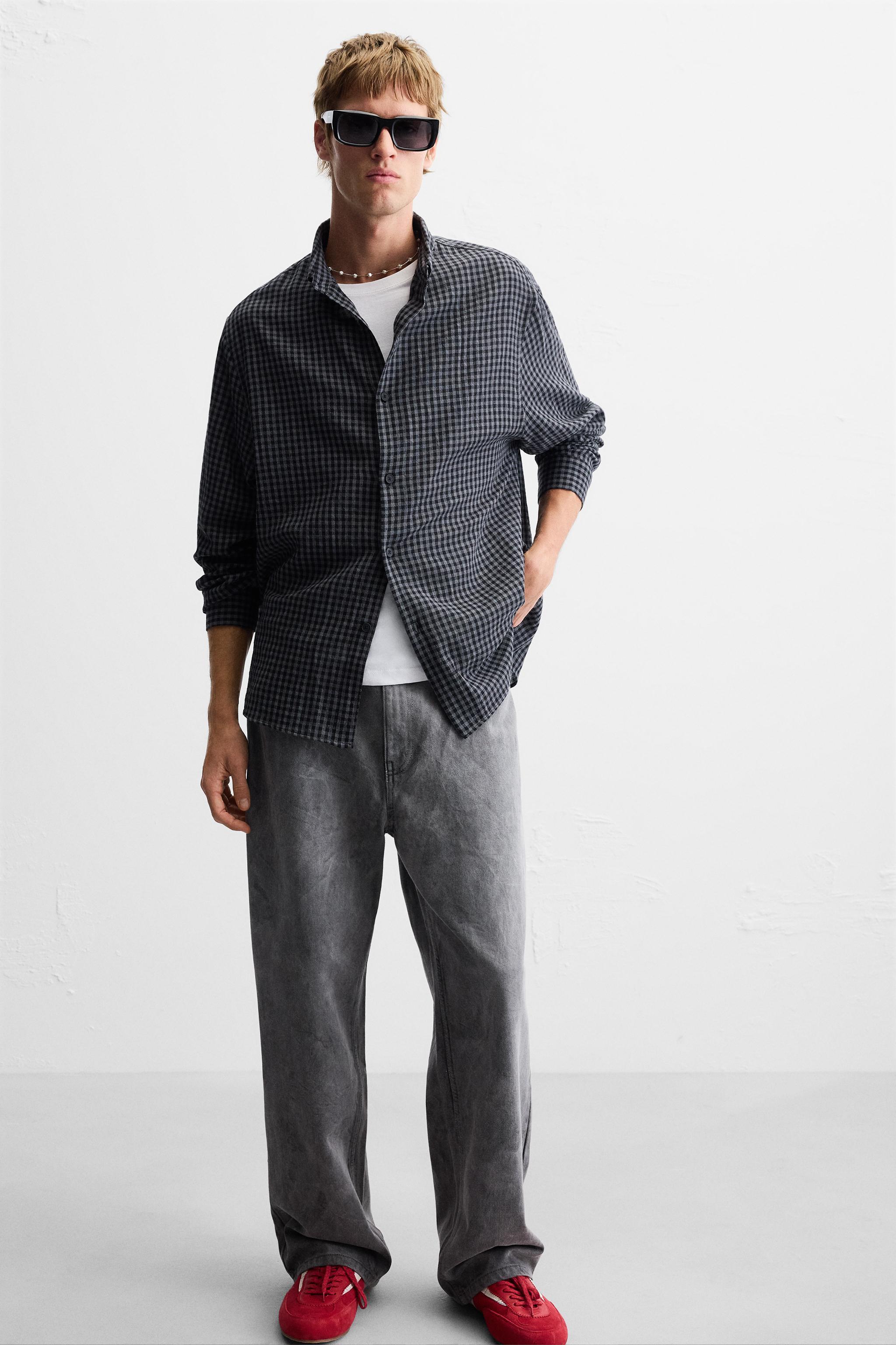 RELAXED FIT PLAID SHIRT Product Image