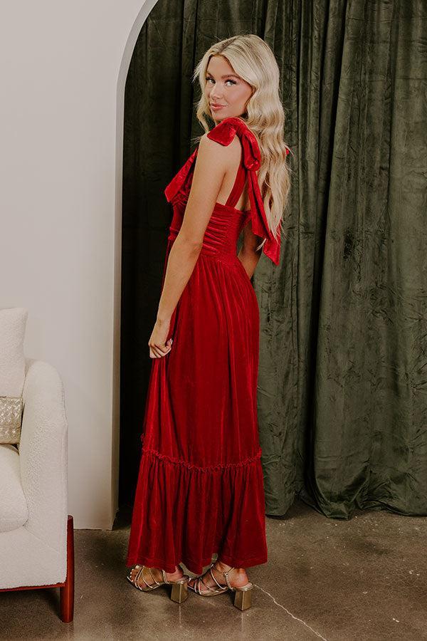 Cranberry Martini Velvet Midi in Red Product Image