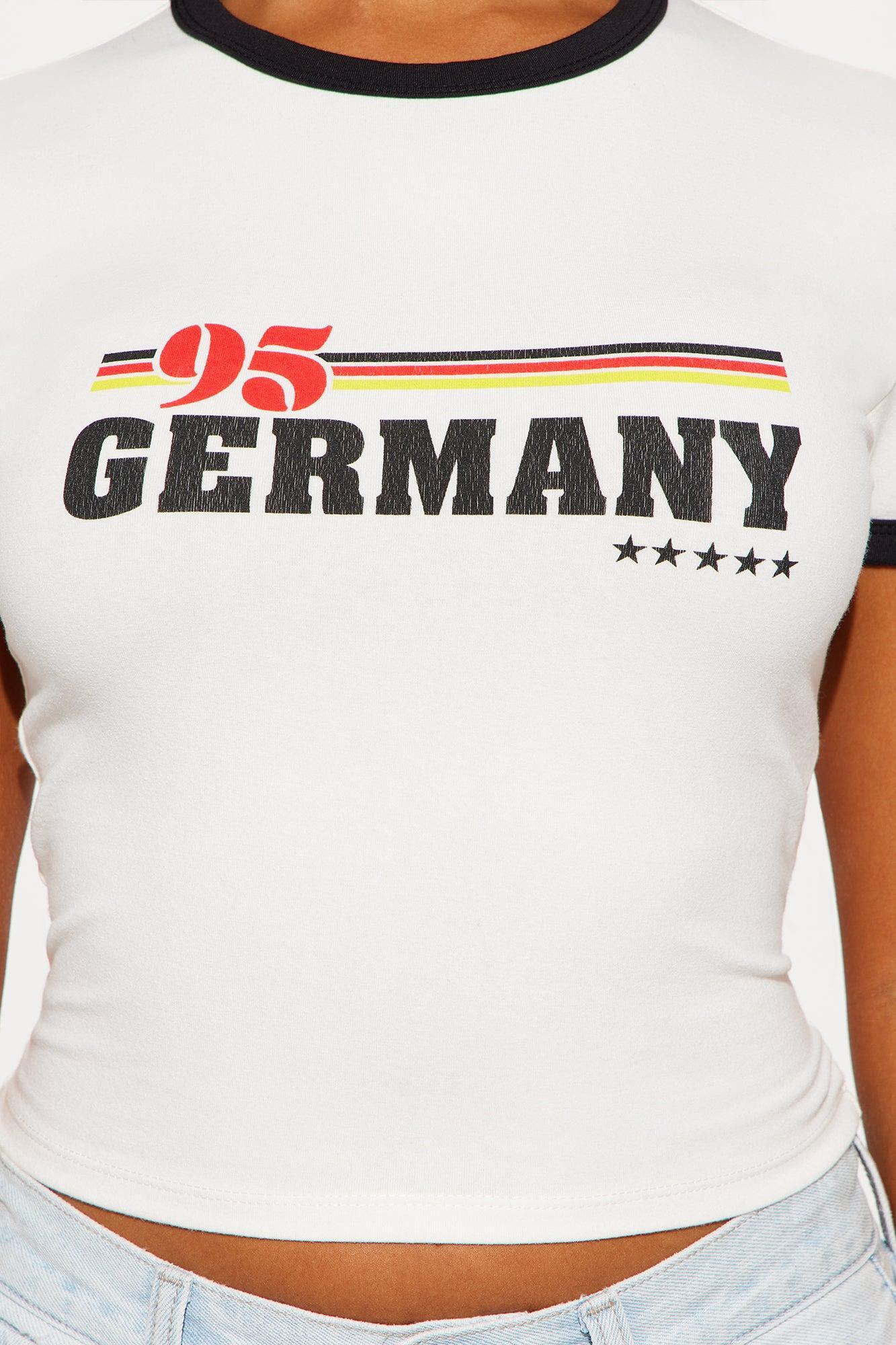Vintage Germany Retro Ringer Tee - White Product Image