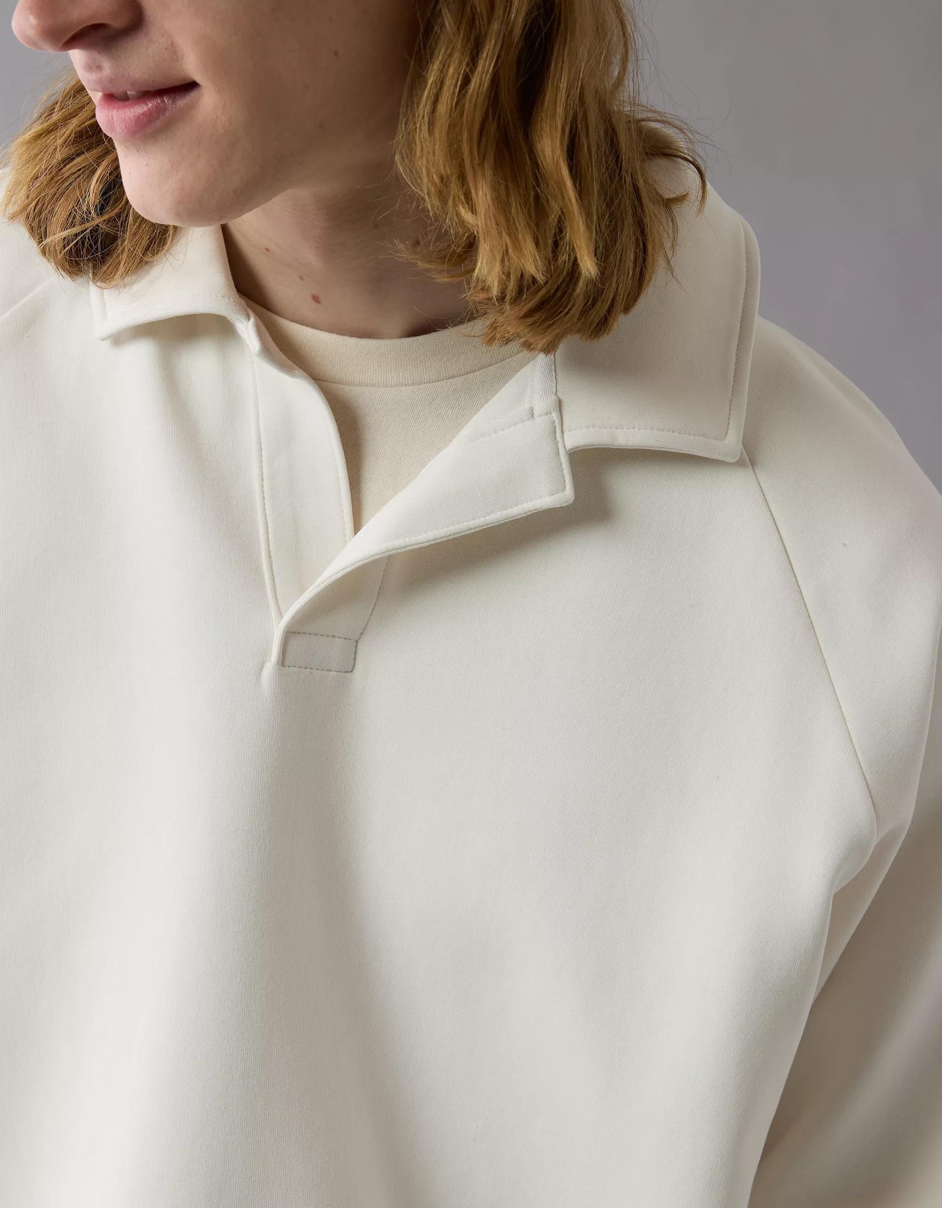 AE 24/7 Long-Sleeve Rugby Polo Sweatshirt Product Image