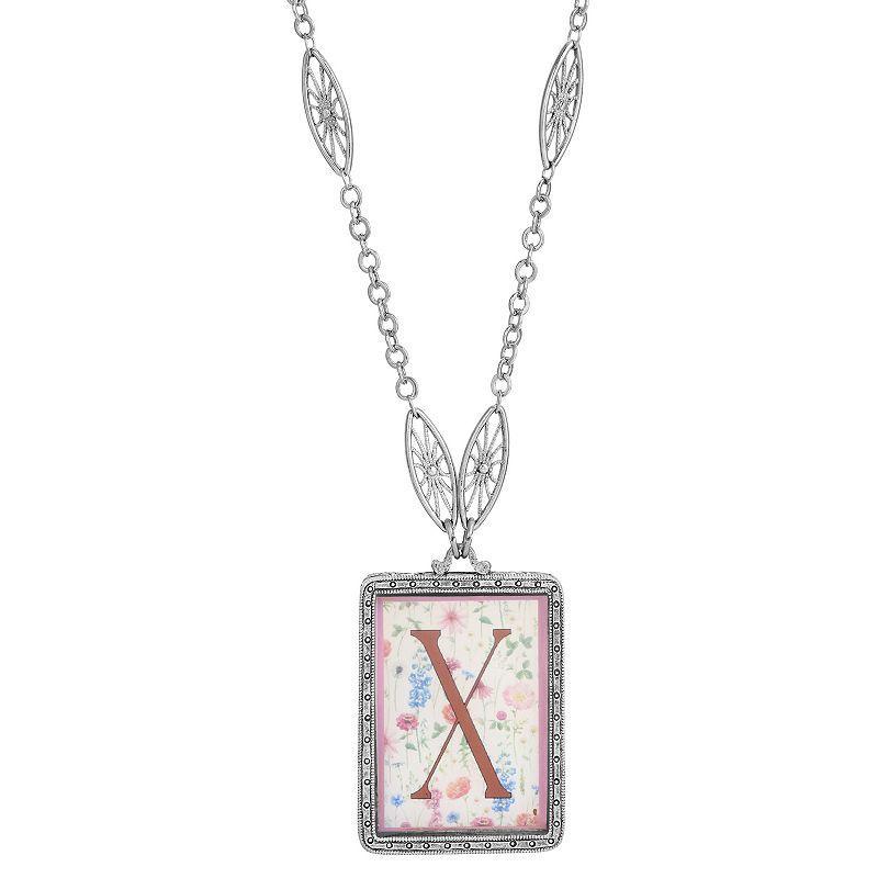 1928 Floral Motif Initial Pendant, Womens Product Image